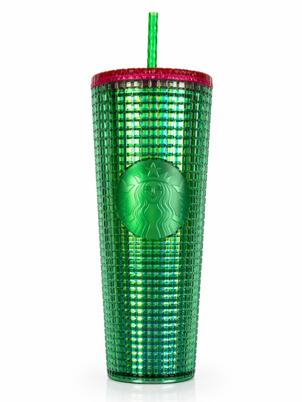 NEW Starbucks Studded Tumbler 24oz Cold Cup Holiday Christmas Red Lid Straw